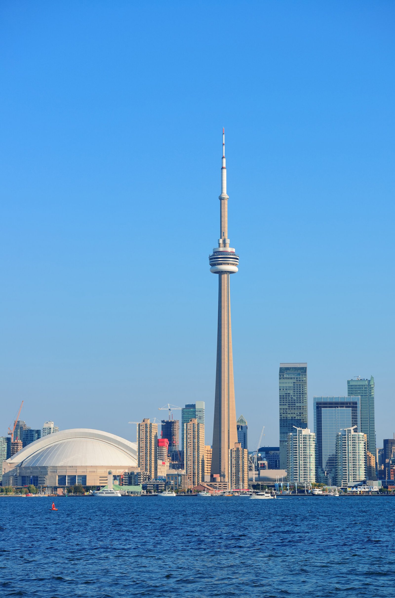 toronto skyline panorama lake with urban architecture